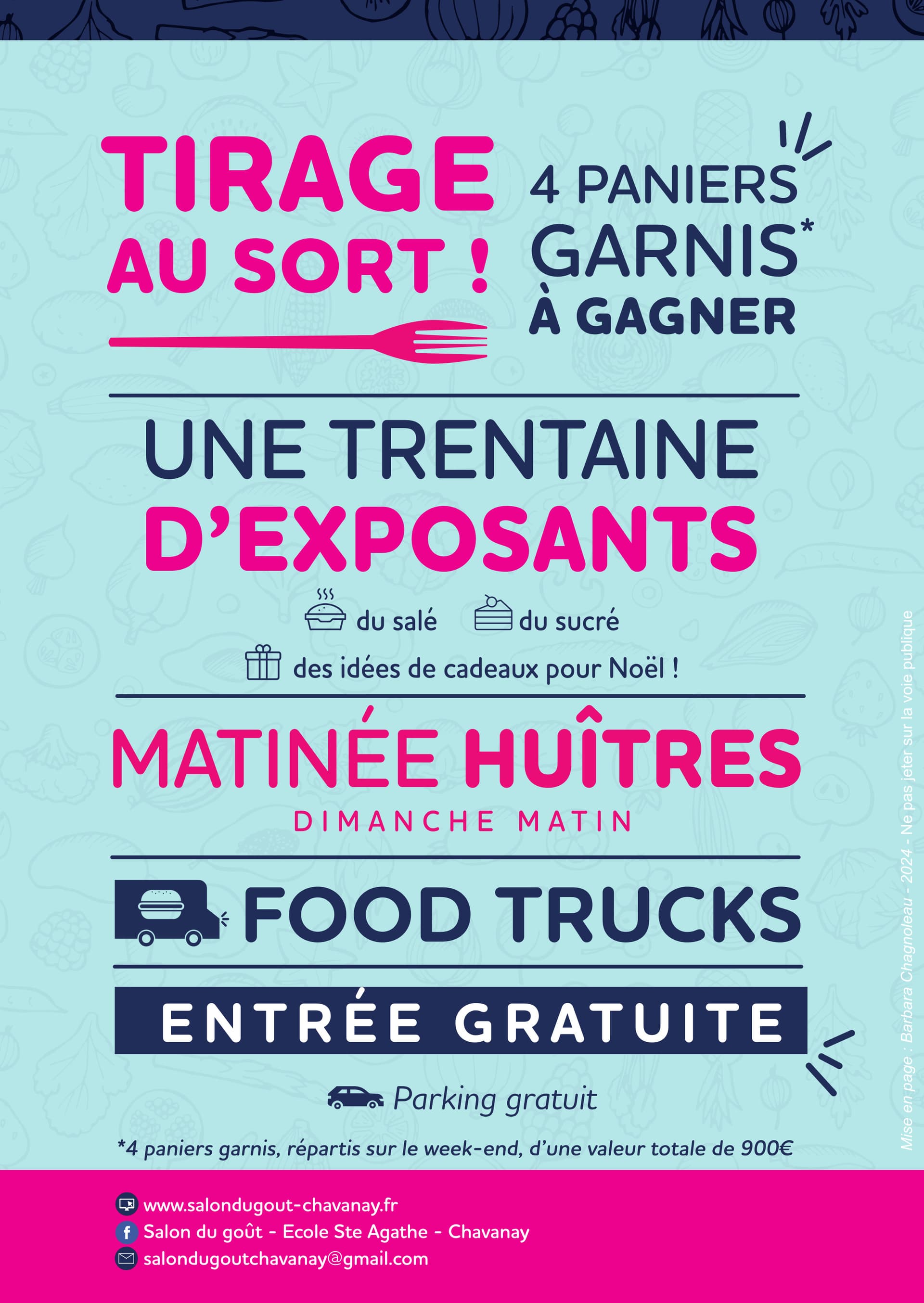 Affiche avec informations complémentaires Salon du Goût de Chavanay édition 2024